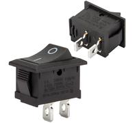 Oiyagai 30-Pack Mini Interruttore a Bilanciere KCD1-101 SPST ON/OFF 2 Pin, 6A 250V, Snap-In Nero per DIY Auto Barca Elettrodomestici