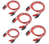 Oiyagai 5 Pezzi Cavi Test con Clip a Coccodrillo su Entrambe le Estremità, Lunghezza 1 m, Fili di Prova Isolati per Multimetro e Laboratorio