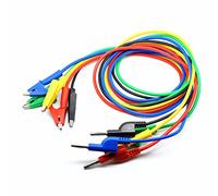 Oiyagai Cavi di Test Banana Plug e Clip a Coccodrillo 4MM, 1M, 5 Colori per Multimetro o Test Elettrico di Laboratorio