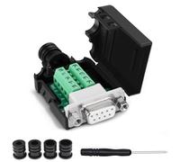 Oiyagai Connettore DB9 RS232 D-SUB Femmina Adattatore Porta Seriale 9 Pin DB9 COB Breakout Terminale con Custodia e Tubo di Collegamento, Versione Slim (Femmina con Dadi)