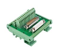 Oiyagai DB25 Connettore D-Sub Maschio & Femmina - Scheda Breakout con Morsettiera a Blocchi, Modulo su Guida DIN 35mm per Interfacce Industriali e Automazione