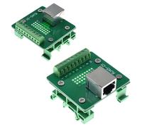 Oiyagai Scheda breakout Ethernet RJ45 8P8C DIN - Adattatore Ethernet compatto da RJ45 a terminale a vite per controllo industriale e test Ethernet