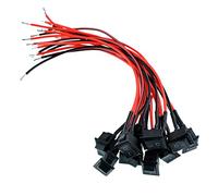 Oiyagai Set di 10 Interruttori a Bilanciere Mini On/Off, SPST, 2 Pin, Cablaggio Incluso, AC 6A/250V 10A/125V per Elettrodomestici, Colore Nero