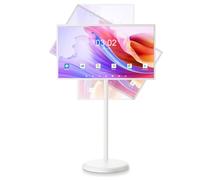 Oiyekntd Smart TV Portatile con Telecomando, Monitor Touchscreen Intelligente da 27 Pollici, TV Mobile su Ruote, TV Portatile Wireless su Ruote Android 13 8G+128G