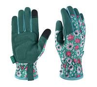 OIZEN Guanti da Giardinaggio per Donne e Uomini, Guanti da Giardino con Touchscreen, Guanti da Lavoro Resistenti alle Spine e alle Perforazioni, Regali per il Giardinaggio per Donne (fiore verde, M)