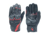 OJ Guanti da Moto BLAST, Guanto Corto in Pelle Ovina, Nocche Preformate, Inserti Termoplastici sulle Dita, Slider Palmo, Regolazione Polso (Rosso, L)