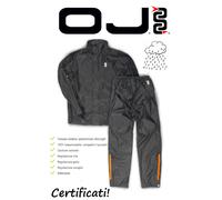 OJ Kit Antipioggia Pioggia Scooter Moto Impermeabile Nero Giacca + Pantalone