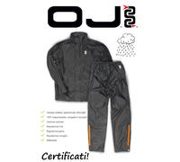 OJ Kit Antipioggia Pioggia Scooter Moto Impermeabile Nero Giacca + Pantalone