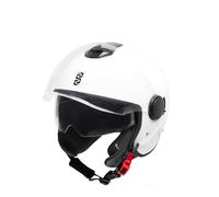 OJ Sogno - Casco Jet Moto con Visiera e Interni Removibili - Casco Aperto Leggero e Confortevole con Ventilazione Integrata e Chiusura Micrometrica, Ideale per Scooter e Uso Urbano, BIANCO L