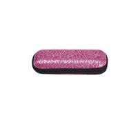 OJHFJMGH Astucci per Occhiali， Custodia Protettiva for Occhiali da Sole Unisex con Cerniera e Strisce, contenitori Portatili(Pink)