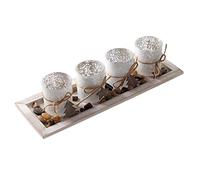 OJHFJMGH Candelieri, Portacandele Portacandele Centrotavola for Decorazione da tavola Set da 4 Pezzi con Vassoio Candeliere for Tavolo da Pranzo Nuziale Portacandele Candelabri Decorati