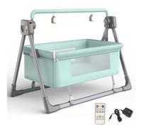 OJHFJMGH Culle per Bambini, Culla Multifunzionale for Dormire Insieme, Lettino Convertibile da Comodino, Lettino Pieghevole for Neonati, Culla for Bambini con Telecomando Musicale Bluetooth(Blue)