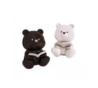 OJHFJMGH Guinzaglio per Cani, Fermalibri Decorativi a Forma di Orso Che Legge, 1 Paio, in Ceramica, con Statuetta, fermalibri Unico, Scultura Animale