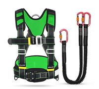 OJHFJMGH Imbracatura di Sicurezza, Imbracatura di Sicurezza for lavori in Quota, Corda anticaduta, Cintura Arrampicata for metà Corpo, Tetto/Rosso/E(Green,D)