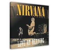 OJHTDB Poster su tela con album musicale American Rock Band Nirvana Live at Reading, decorazione per camera da letto, ufficio, camera da letto, regalo, 60 x 60 cm