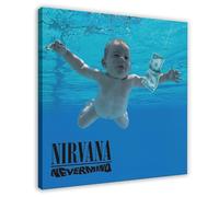 OJHTDB Poster su tela con album musicale American Rock Band Nirvana Nevermind, decorazione artistica da parete per soggiorno e camera da letto, 50 x 50 cm