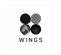 OJHTDB Poster su tela con copertina di album musicale dei Singende Gruppe BTS Wings Musikalbum, decorazione artistica da parete per soggiorno e camera da letto, 30 x 30 cm