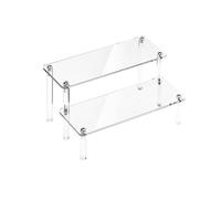 OJIJO Espositore espositivo in acrilico trasparente, organizer a 1/2 livelli for decorare e organizzare, vetrina decorativa da scrivania a più livelli(Double Layer,30cm)
