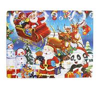 OJIN 100 pezzi in legno Jigsaw Puzzle Buon Natale Xmas Babbo Natale in una scatola Precoce sviluppo dei bambini Puzzle di legno Cartoon Toys grande regalo per i bambini (100 pezzi)