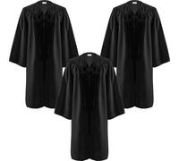 OJMHD Vestaglia da coro unisex, opaca per battesimo, costume da clero per adulti, per chiesa, scuola superiore, laurea, università, cerimonia di laurea, giudice, taglia 54, Nero , 54