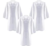 OJMHD Vestaglia da coro unisex, opaca per battesimo, costume da clero per adulti, per chiesa, scuola superiore, laurea, università, cerimonia di laurea, giudice, taglia 54, bianco, 54