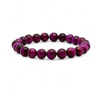 OJO DE TIGRE® - Bracciale pietre naturali di qualità - Perline a sfera 8 mm - Cristalli e pietre semipreziose energetiche per donna e uomo - portafortuna, Mediano, Pietra, Occhio di tigre