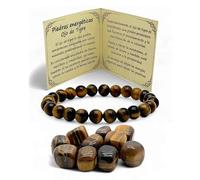 OJO DE TIGRE® - Bracciale pietre naturali qualità Level 1 - Perline a sfera 8 mm - Cristalli e pietre semipreziose energetiche per donna e uomo - Amuleto buona fortuna, Mediano, Pietra, Occhio di