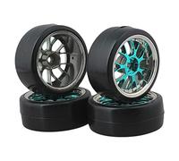 OJREEUB 4Pcs 12mm RC Car Wheel Rims, Racing Flat Rubber per Crawler Buggy Veicolo