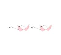 OJREEUB Moda Fuoco Fiamma Occhiali Da Sole Senza Montatura Onda Occhiali Da Sole Occhiali Rosa, 2 set di (rosa), 63x75mm