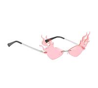 OJREEUB Moda Fuoco Fiamma Occhiali Da Sole Senza Montatura Onda Occhiali Da Sole Occhiali Rosa, rosa, 63x75mm