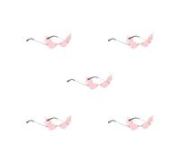 OJREEUB Moda Fuoco Fiamma Occhiali Da Sole Senza Montatura Onda Occhiali Da Sole Occhiali Rosa, Set da 5 (rosa), 63x75mm