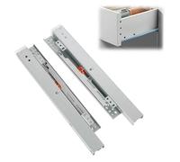 OJTOJT Guide per cassetti, completamente estraibili, guide telescopiche, montaggio a pavimento, in acciaio laminato a freddo, Carico 40 kg, 20/25/30/35/40/45/50/55 cm, a scelta, per cassetti da cucina