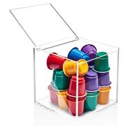 OJTOJT Porta Capsule Caffe Trasparente, Cubo Porta Capsule Caffè In Acrilico, Dispenser Capsule Caffe Per Capsule Nespresso O Dolcegusto, Contenitore Multifunzione, 13 x 13 x 13 cm