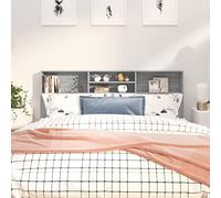 Ojtuyht Testiera con Scomparti Grigio Sonoma 180x19x103,5 cm in Legno Multistrato con 4 Compartimenti, Testiera da Parete con Contenitore per Camera da Letto, Design Contemporaneo