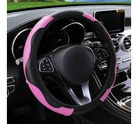 OJYGATA Coprivolante in Pelle per Ren-auit Kangoo, Copri per Volante Microfibra, Copertura Protezione Volanti Traspirante per Uomo e Donna,Pink
