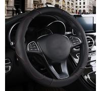 OJYGATA Coprivolante in Pelle per Ren-auit Kangoo, Copri per Volante Microfibra, Copertura Protezione Volanti Traspirante per Uomo e Donna,Black