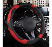 OJYGATA Coprivolante in Pelle per Ren-auit Kangoo, Copri per Volante Microfibra, Copertura Protezione Volanti Traspirante per Uomo e Donna,Red