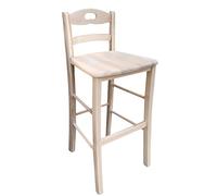 Ok Affarefatto Maddaloni Sedia Sgabello in Legno Massello Seduta in Legno H 66 Cm da Terra alla Seduta Grezzo da Verniciare per Casa Pub Ristorante Fai da Te Nuovo già Montato