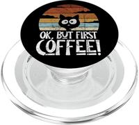 Ok but first Coffee Caffè nero retrò gatto PopSockets PopGrip per MagSafe