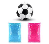 OK FESTA Pallone Calcio Gender Reveal-Boy or Girl-Colore Azzurro e Rosa per rivelazione del sesso-Accessori Baby Shower-Decorazioni Bimbo o Bimba-Gender reveal Palla Calcio Kit di 2 colori
