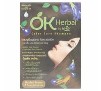 OK Herbal Cover Grey Shampoo Easy Hair Dye Care Butterfly Pea Ginseng 30 ml x12