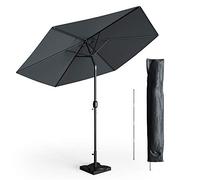 OK-Living Ombrello a semaforo, Antracite, 270 cm con coperchio protettivo e supporto