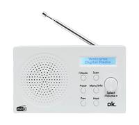 OK Radio Digitale Bluetooth Portatile, DAB+, Bianco