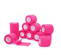 OK TAPE Benda Elastica Adesiva Coesiva autoadesivo sportivo wrap 12 Rotoli, 5cm x 4.5m, nastro adesivo non tessuto sportivo per Mani, Piedi, Ginocchia, Braccia, Rosa