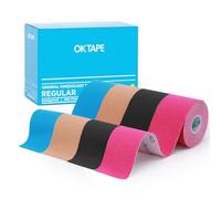 OK TAPE Kinesiologico tape 5cm x 5m, Nastro Atletico Terapeutico Elastico Resistente, Senza Latex, Antidolore, Recupero Lesioni, per il ginocchio, supporto muscolare(4 Rotoli, Multicolor)