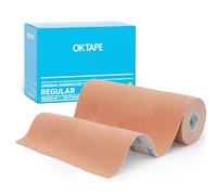 OK TAPE Kinesiologico tape 5cm x 5m, Nastro Atletico Terapeutico Elastico Resistente, Senza Latex, Antidolore, Recupero Lesioni, per il ginocchio, articolazioni, supporto muscolare(4 Rotoli, Beige)