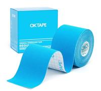 OK TAPE Kinesiologico tape 5cm x 5m, Nastro Atletico Terapeutico Elastico Resistente, Senza Latex, Antidolore, Recupero Lesioni, per il ginocchio, articolazioni, supporto muscolare(1 Rotoli, Blu)