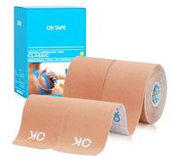 OK Tape Kinesiology Tape 25cm Pretagliato, 40 Strisce, Elastico Nastro Sportivo Per La Pelle, Adatto Per Ginocchia, Caviglie, Gomiti e Spalle (2 Rotoli,Beige)