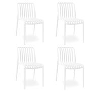 OKAFFAREFATTO MADDALONI Sedia bar da esterno in plastica resistente, modello comfort premium iside bianca set da 4