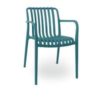 OKAFFAREFATTO MADDALONI Sedia Iside da esterno in plastica verde petrolio comfort premium con braccioli